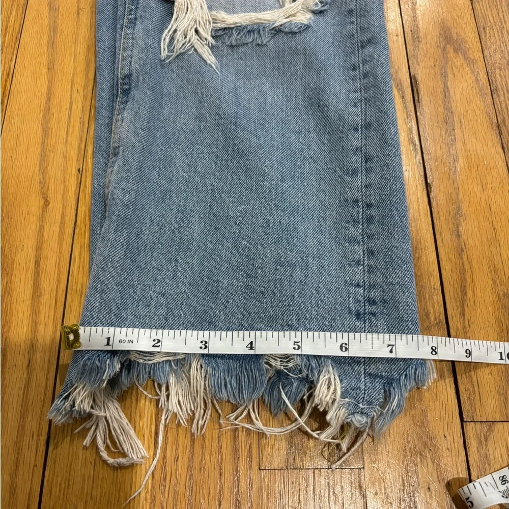 Free People We The Free Maggie Jeans Straight Leg Ripped Raw Hem Size 26